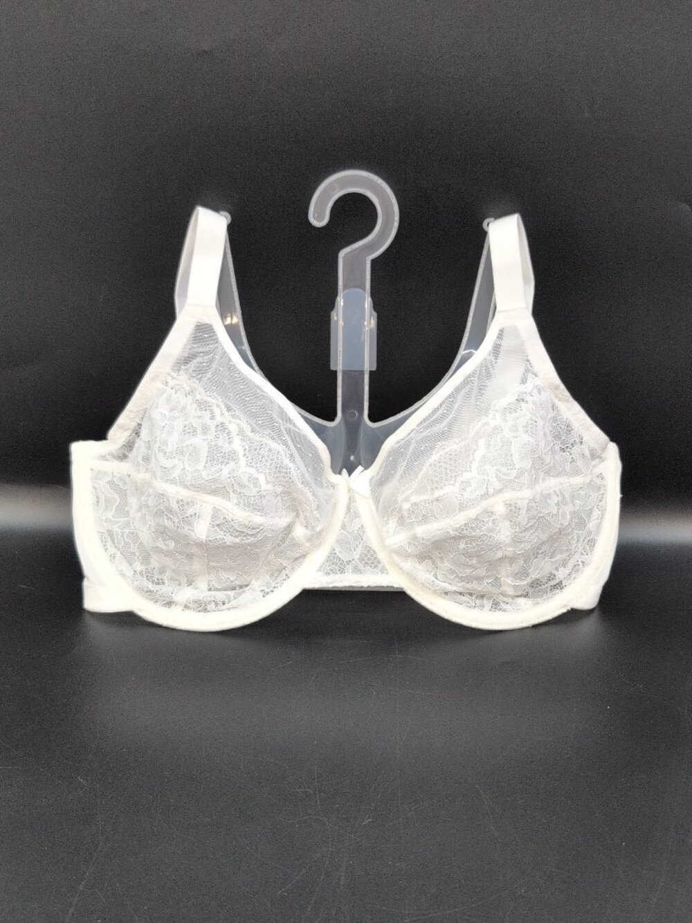 Hsia Enchante Full Support Lace Unlined Underwire Full Coverage Bra 38DDD White